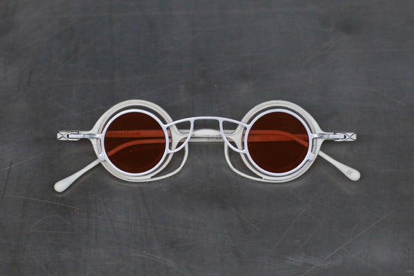 Rigards RG0105TI Series Collection Titanium Freely Removable Double-layer Glasses RG-RG0105TI-XYY Ivory + Silver Frame / Transparent + Rouge Lenses